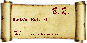 Bodzás Roland névjegykártya
